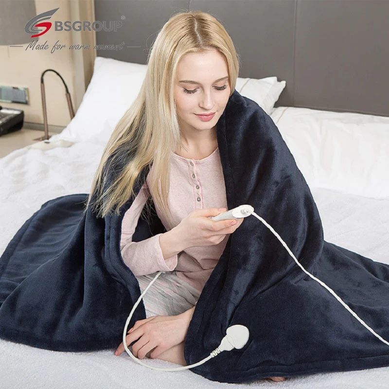Double Side Soft Flannel Heating Blanket Throws Electric Thermal Blankets Queen Size Bed Heats Up Fast US Plug