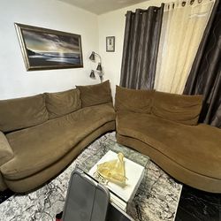 Large Micro Fabric Sectional Sofa