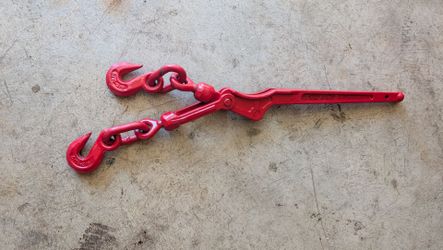 Red Ratchet Load Binder with Hooks