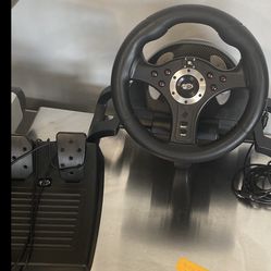Racing Wheel + Pedals (PS2/PS3/PC) – Works Great – $30
