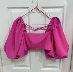 ZARA Hot Pink Balloon Sleeve top - Size small
