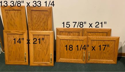 4 Sets of Solid Oak Wood Cabinet Doors