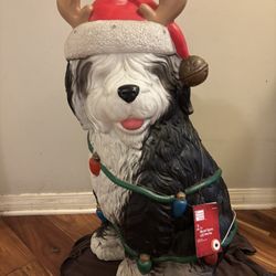 New LED sheep dog indoor outdoor Christmas decor.  