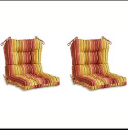 Set Of 2 New Open Box Greendale Home Fashions Outdoor Seat/Back Chair Cushions, Kinnabari