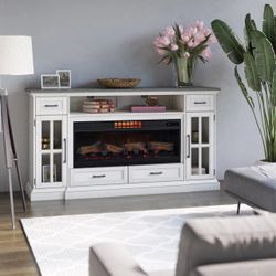 Tresanti Sloane 75" Fireplace Mantle with ClassicFlame CoolGlow 2-in-1
