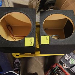 12" Black Carpeted 2 Single Subwoofers