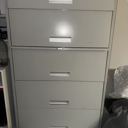 Metal Filing Cabinet – 4 Drawers + Top Storage – $60
