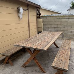 8ft Wood Picnic Table & Bench - Patio Furniture - Delivery 