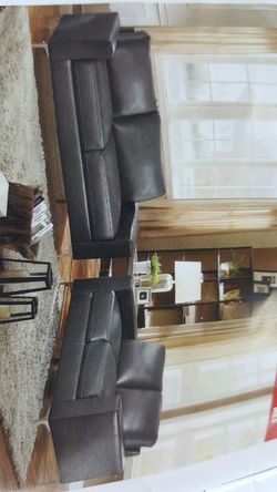 Grey Leather like sofa and LOVESEAT. YOU GET NEW