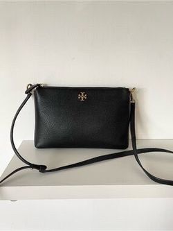 $49 Originally $199 | Like New! Black Leather CrossBody Tory Burtch Designer Purse
