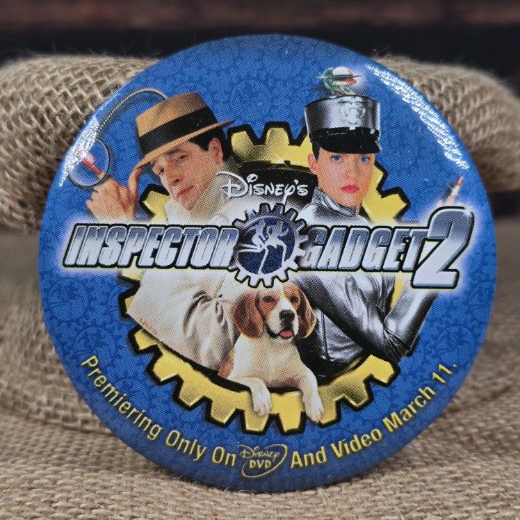 Disney Inspector Gadget 2 Movie Promo Pin Badge Advertisement Video Release Pinb