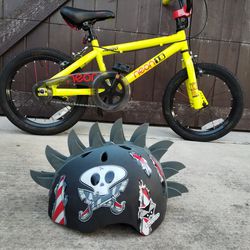Kids Bike Neon 16 inch + Helmet