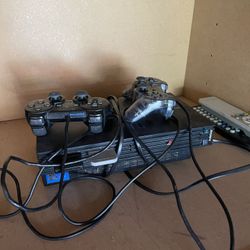 Sony Ps2 Console With Memory Card And Two Controllers
