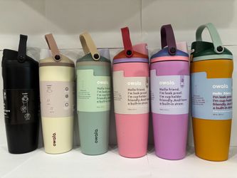 New Owala FreeSip Sway Insulated Stainless Steel Water Bottle with Two-Way Spout, Built-In Straw and Bucket Handle, Made for Travel, School, and Sport