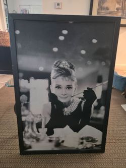 Audrey Hepburn Black and White Framed Poster