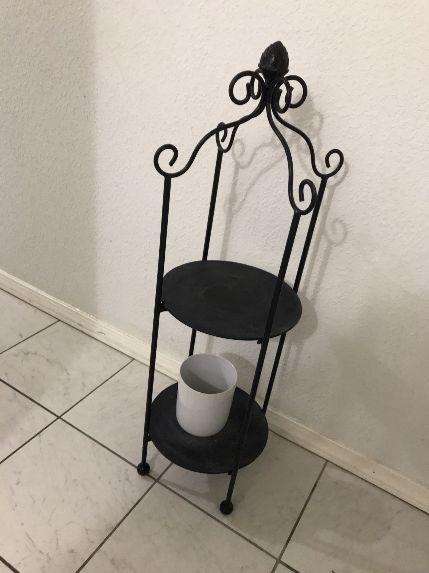 2 Tier Metal Plant Stand Flower Por Holder Display Rack