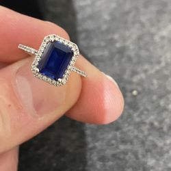 Sapphire Halo Ring