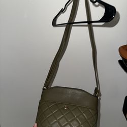 Quilted Olive Green Crossbody Bag