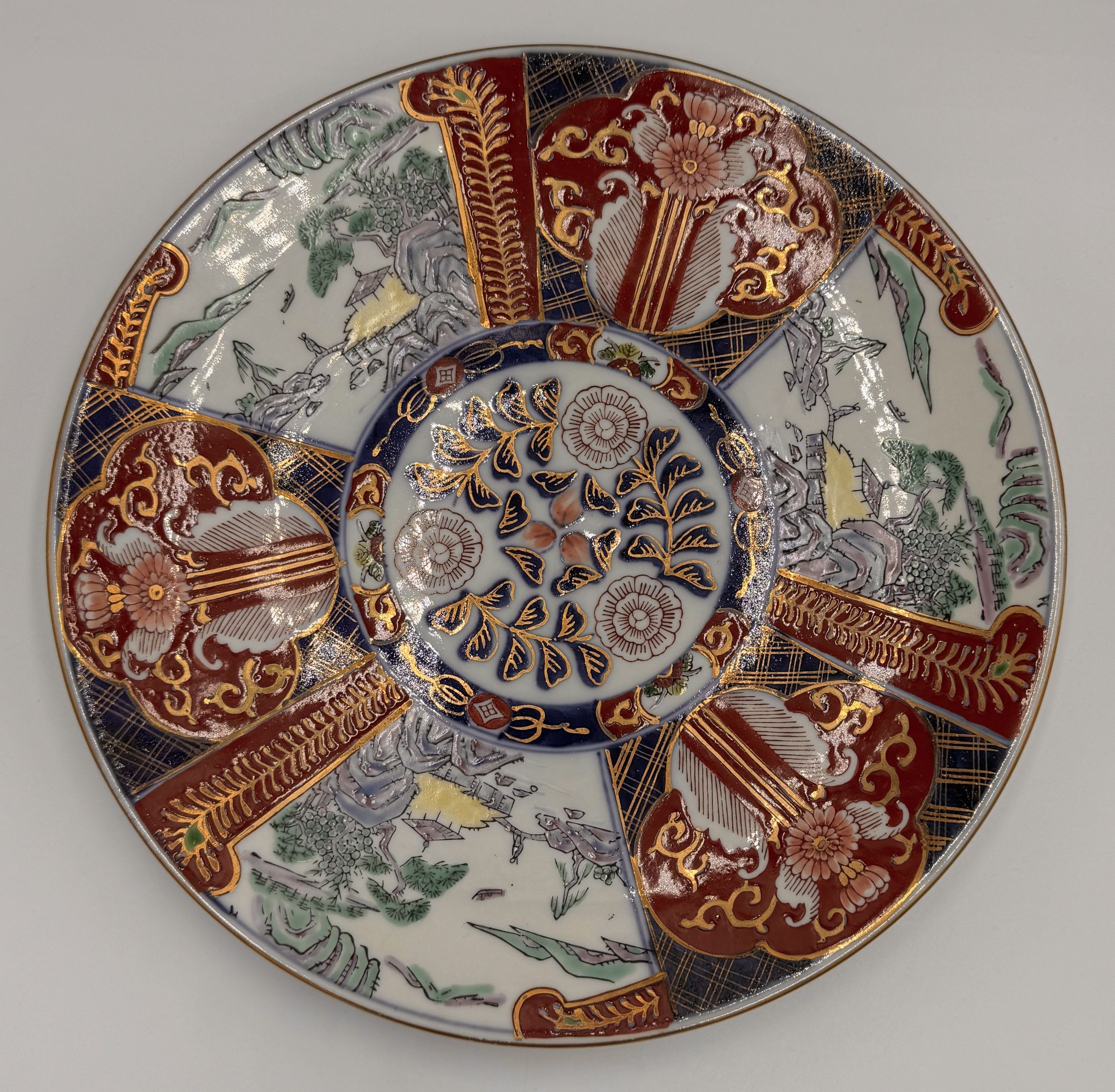 Hand Painted Porcelain Imari Plate Japan 10”