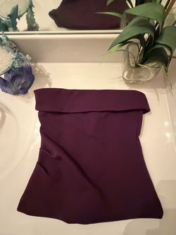 Aritzia Babaton Burgundy Strapless Foldover Top – XS