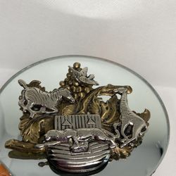 Vintage 1980’s Jewelry By Ramona Crutcher Jungle Gold And Silver Tone Brooch