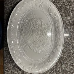 LARGE CERAMIC TURKEY PLATTER