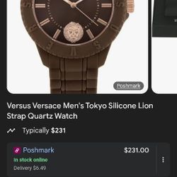 Versace Watch Brown Silicone Tokyo Strap 