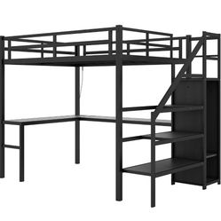 Loft Bed, Stairs And USB Port