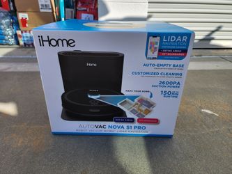 iHome AutoVac Nova S1 Pro Self Empty Robot Vacuum, LIDAR Mapping, 150 Min Runtime, Alexa & Goo (New)