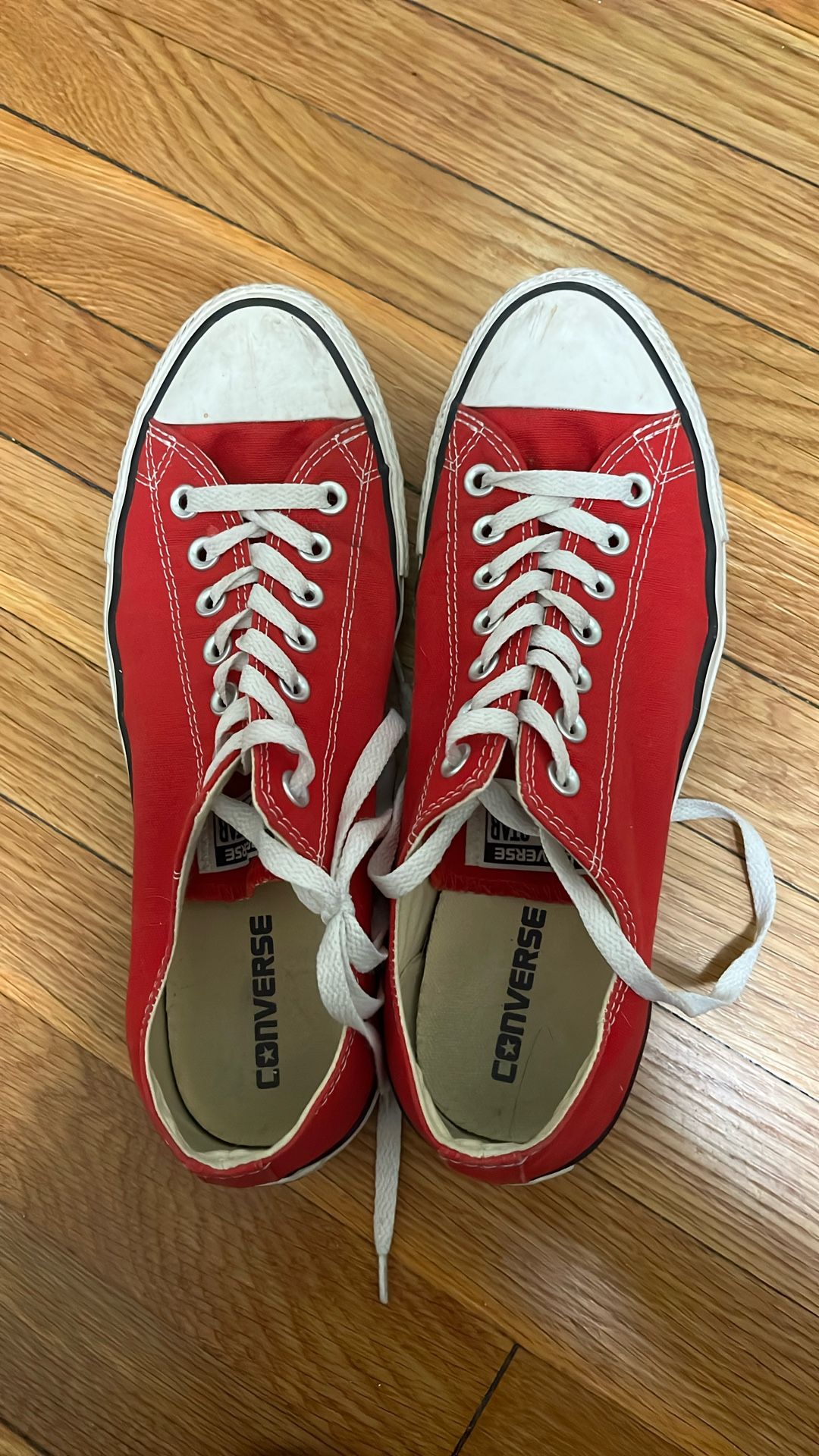Lightly worn red Converse Size 9