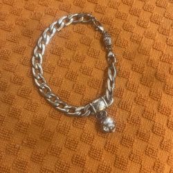 Chunky Silver Charm Bracelet