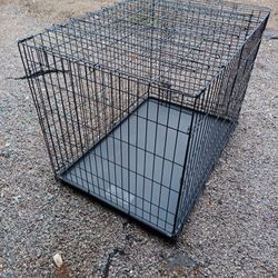Large Dog Crate And Bed And Leash