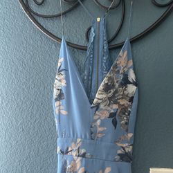 Blue Floral Cocktail Dress