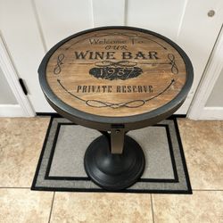 Rustic Wine Barrel Side Table