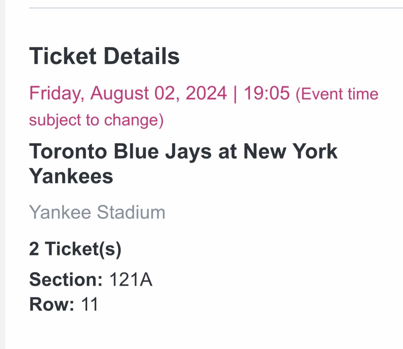 Yankee Tickets