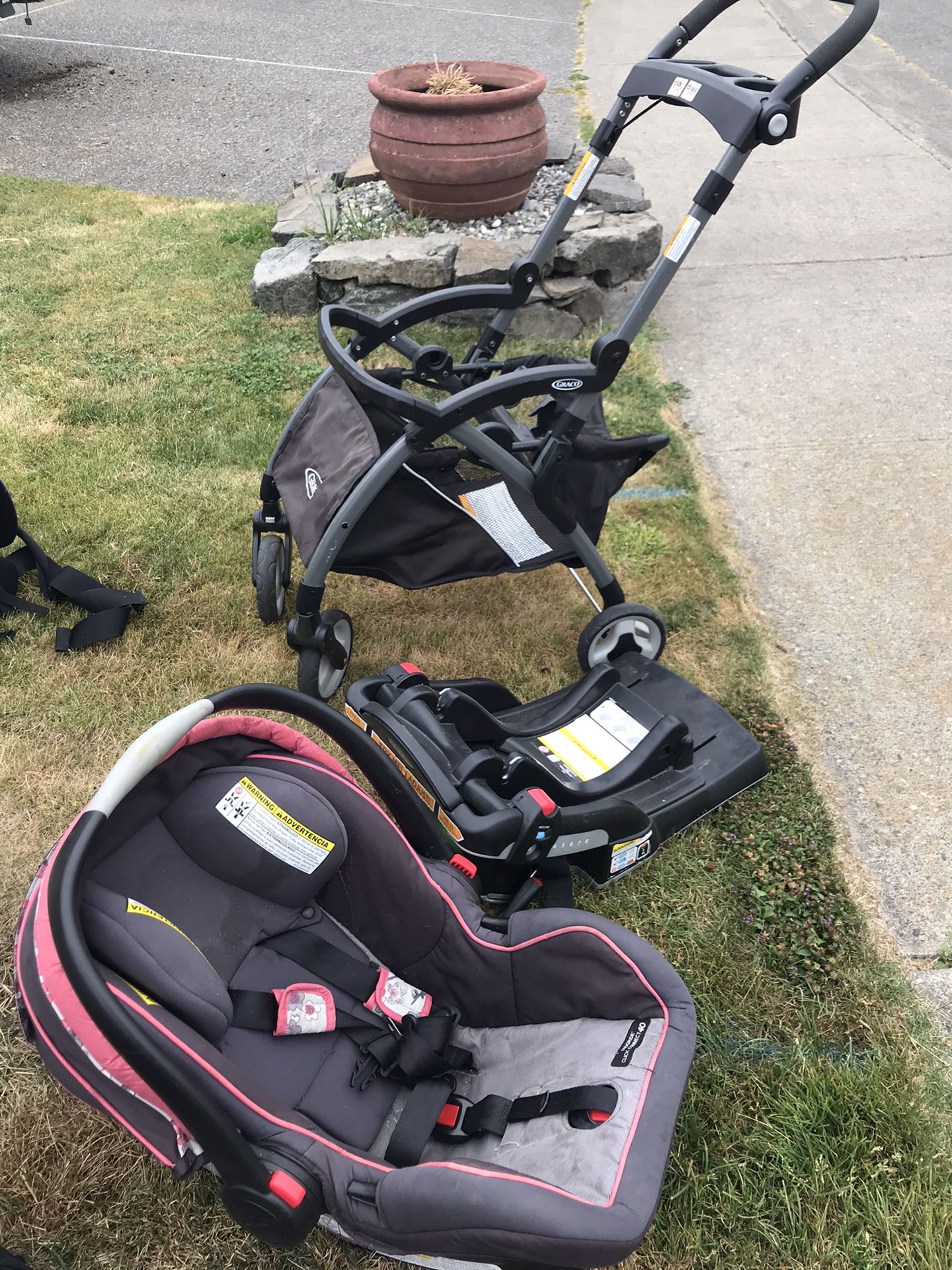 Car seat, base and stroller combo