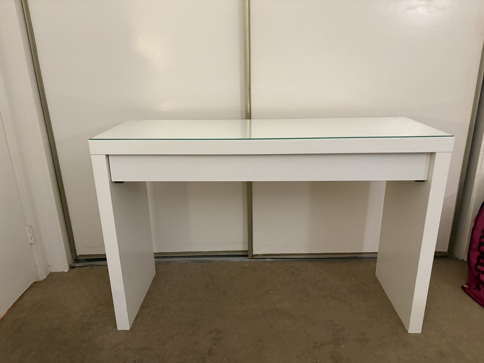 Vanity Desk with glass cover and mirror