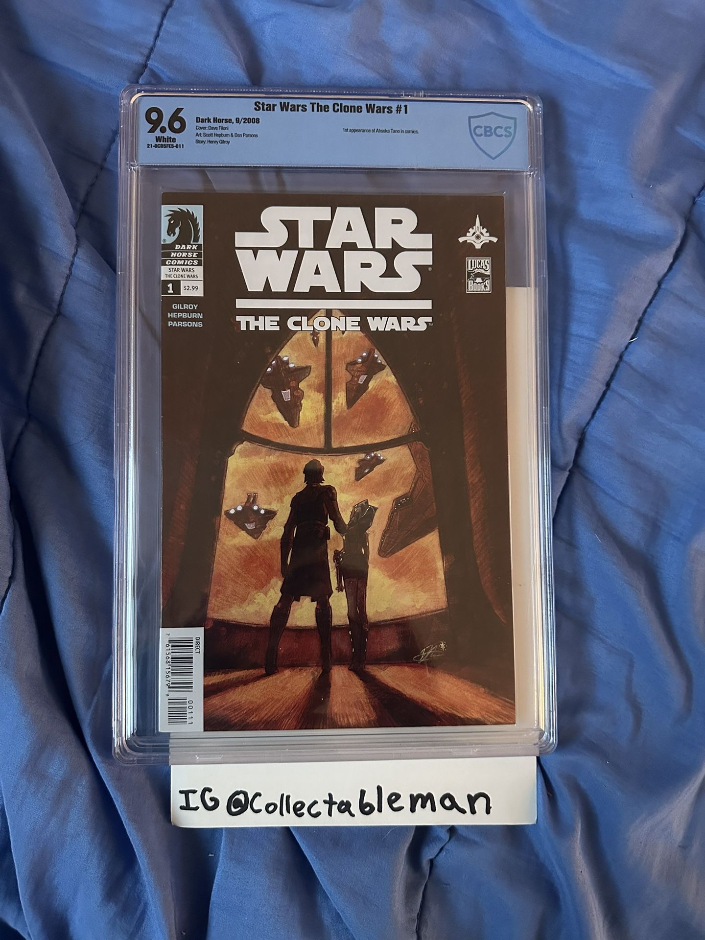 Star Wars The Clone Wars 1 CBCS (not Cgc) 9.6 1st Ahsoka Tano Captain Rex 2008