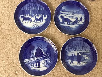 Royal Copenhagen Lot Of 4 Plates. 3 with Boxes. Excellent Condition. No Damage. May Buy Any One Or All.