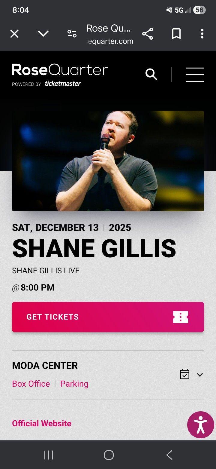 2 Tickets 1 Moda Center Garage Parking Package