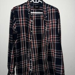  Nordstrom Medium/Small Navy Red Flannel