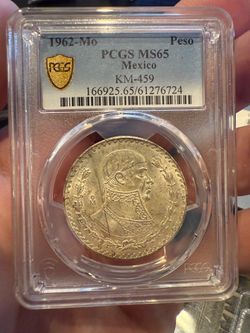 1962 Mexico Peso PCGS MS65 Graded Coin