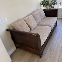 Vintage Mahogany Sleigh Sofa / Couch