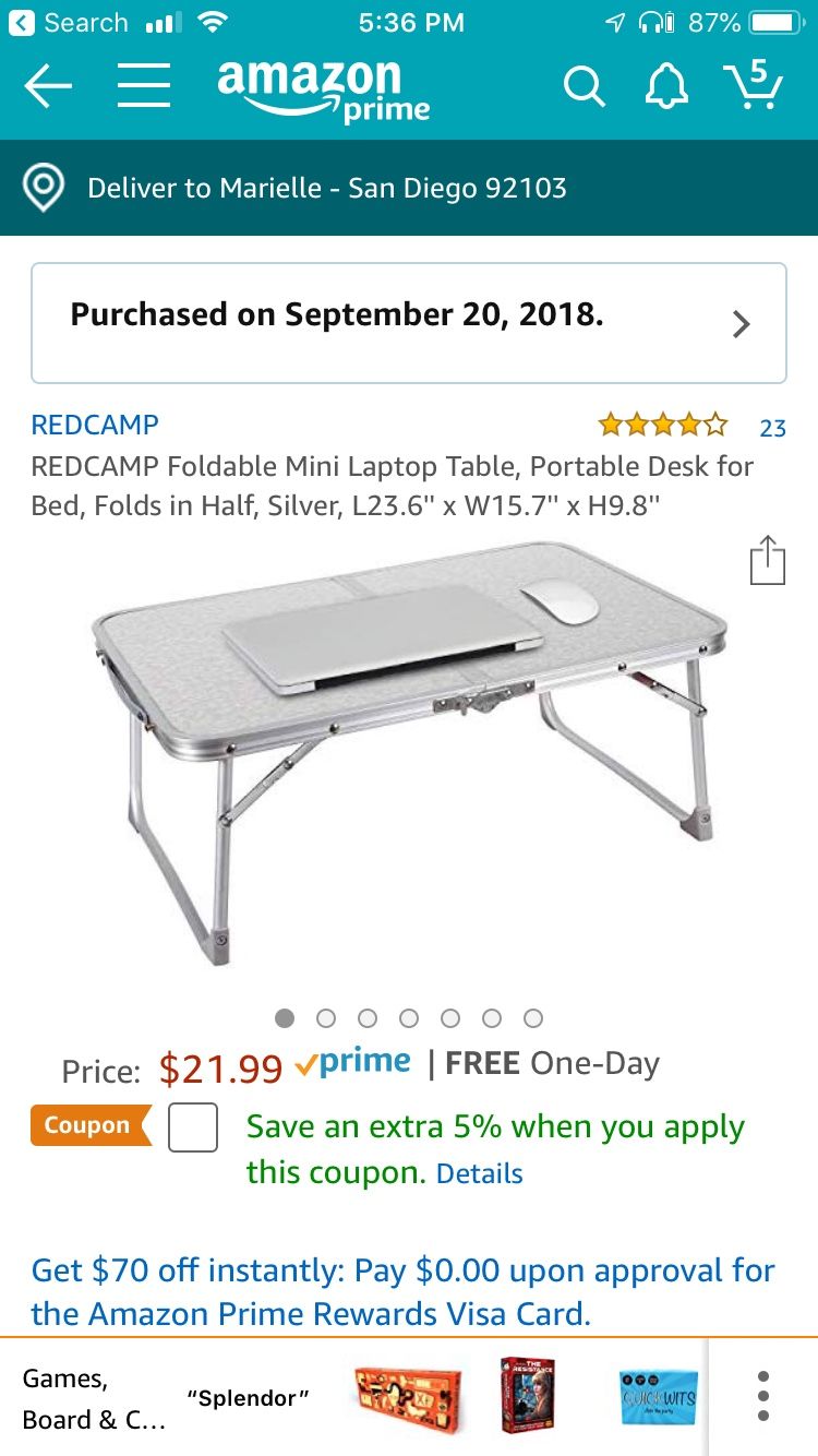 Foldable portable laptop camp table