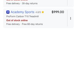 Pro Form Treadmill Carbon T10