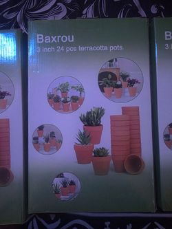 Baxrou 3-Inch Terracotta Pots 24-Pack