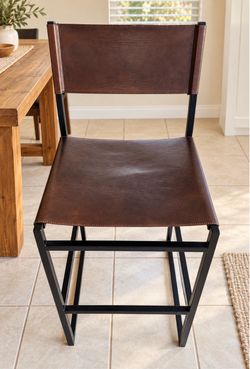 Pottery Barn Hardy Leather Stool