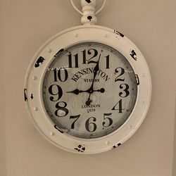 LARGE WALL CLOCK! FARMHOUSE TRADITIONAL RUSTIC! POCKET WATCH STYLE