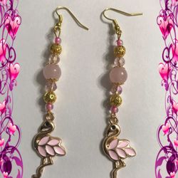 Pink flamingo earrings