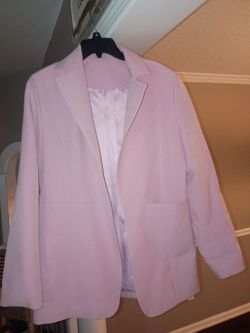 Women's  pink open front two pocket blazer (L)